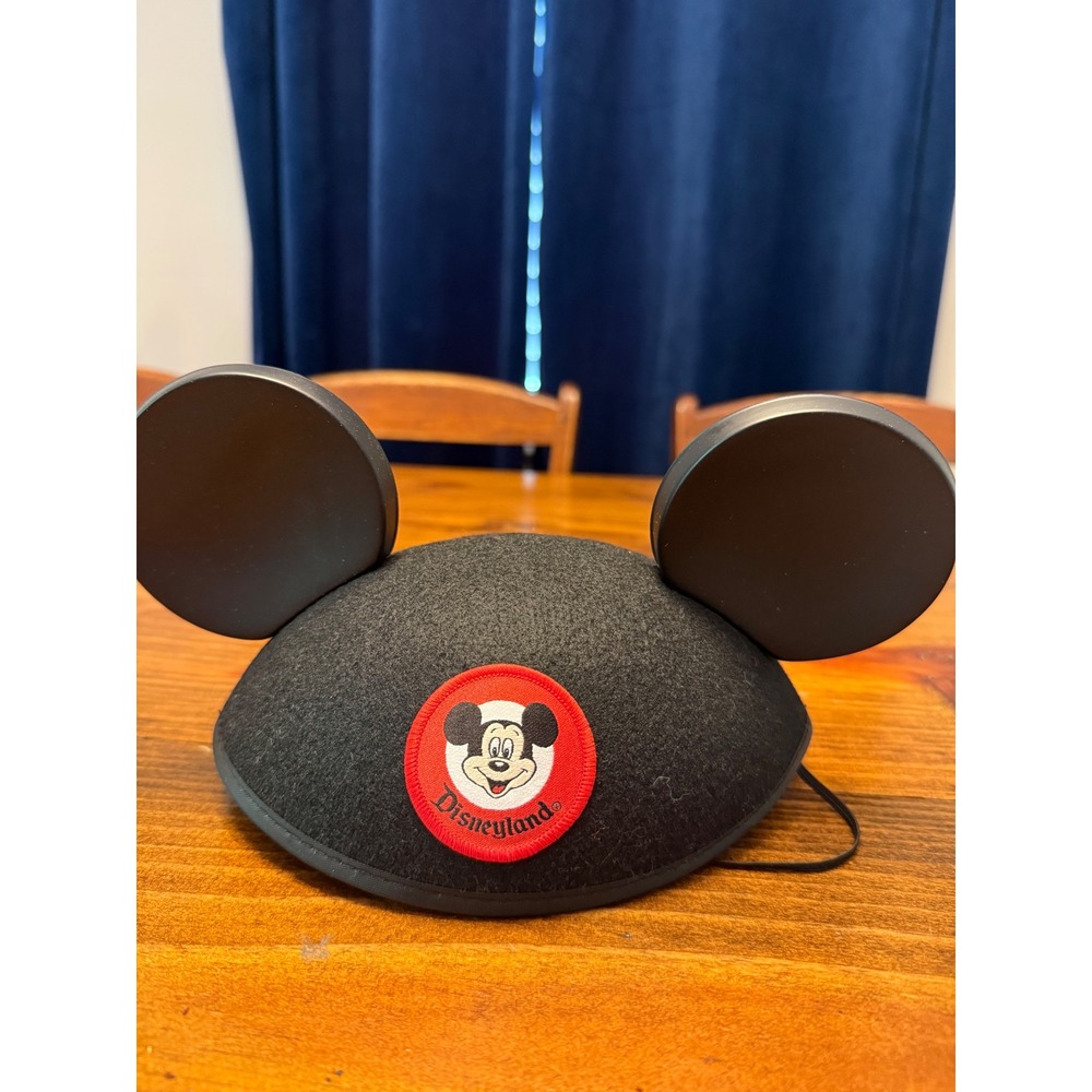 Disneyland Mickey Mouse Club Ear Hat Youth Black Felt Classic Ears Excellent